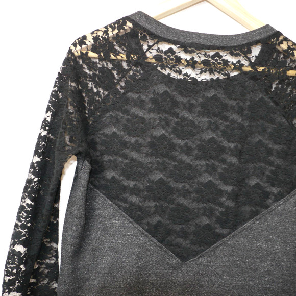 Kimchy Blue Sheer Lace Crochet Sweater Size S - Picture 6 of 7